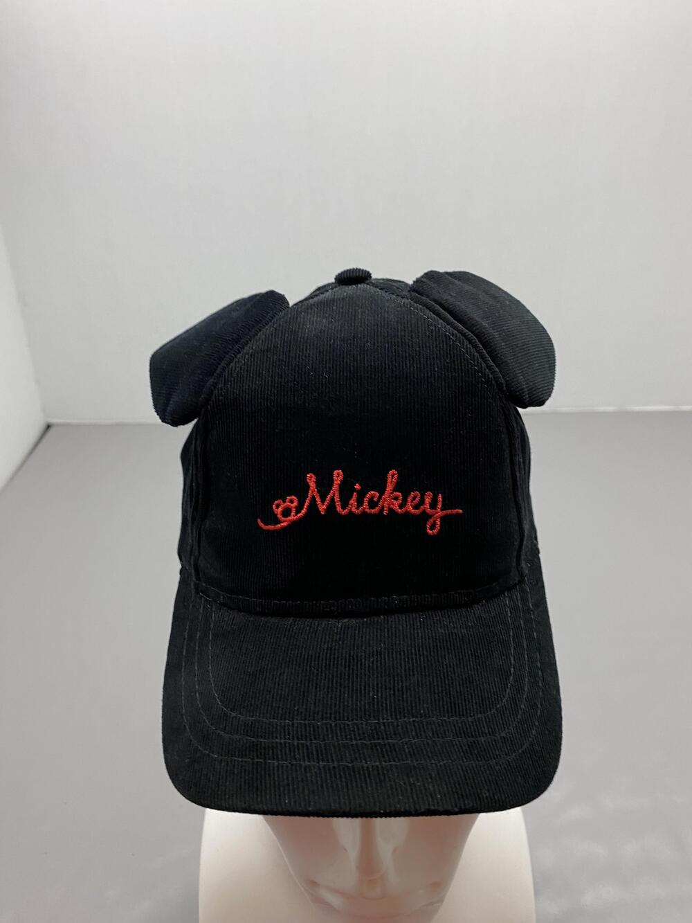 Disney Junior Hat Cap Strap Back One Size Black Mickey Embroidered Unisex Kids